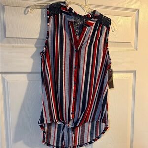Women’s size medium, red, white and blue top
